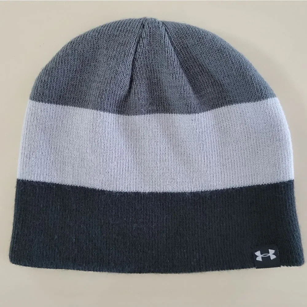 Under Armour Youth ColdGear® Black and Gray Knit Beanie